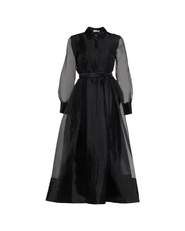 Montgomery Pleated Organza Maxi Shirtdress