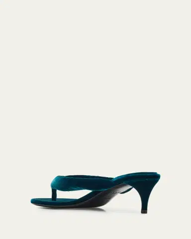 Alaïa Velvet Kitten-Heel Thong Sandals | Thumbnail 4