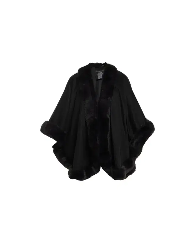 Sofia Cashmere Cashmere Cape With Faux Fur Trim