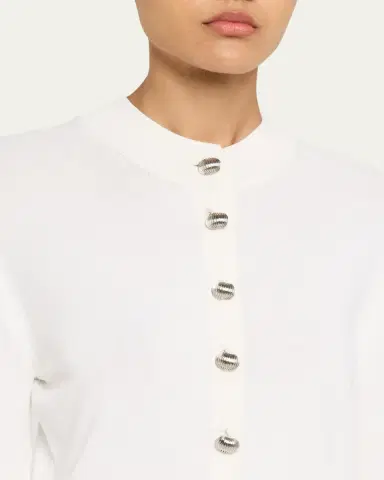 Brandon Maxwell Aubrey Crewneck Cardigan | Thumbnail 5 Brandon Maxwell Aubrey Crewneck Cardigan | Thumbnail 5