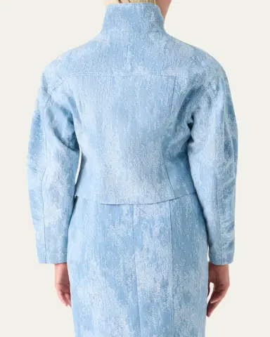 Akris punto Washed Jacquard Denim Zip Jacket | Thumbnail 3 Akris punto Washed Jacquard Denim Zip Jacket | Thumbnail 3