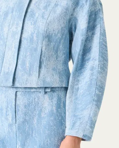 Akris punto Washed Jacquard Denim Zip Jacket | Thumbnail 5 Akris punto Washed Jacquard Denim Zip Jacket | Thumbnail 5