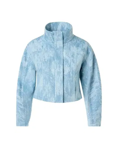 Akris punto Washed Jacquard Denim Zip Jacket | Thumbnail 1 Akris punto Washed Jacquard Denim Zip Jacket | Thumbnail 1