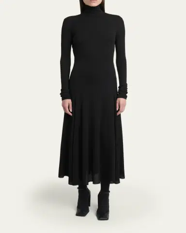 Alaïa Heart Cutout Turtleneck Long-Sleeve Maxi Dress | Thumbnail 2 Alaïa Heart Cutout Turtleneck Long-Sleeve Maxi Dress | Thumbnail 2