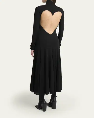 Alaïa Heart Cutout Turtleneck Long-Sleeve Maxi Dress | Thumbnail 3 Alaïa Heart Cutout Turtleneck Long-Sleeve Maxi Dress | Thumbnail 3