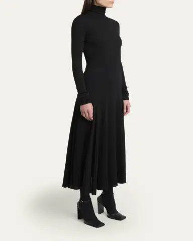 Alaïa Heart Cutout Turtleneck Long-Sleeve Maxi Dress | Thumbnail 4 Alaïa Heart Cutout Turtleneck Long-Sleeve Maxi Dress | Thumbnail 4