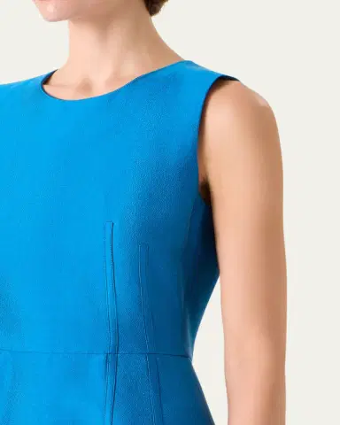 Akris Dupion Sleeveless Silk Shantung Midi Dress | Thumbnail 5 Akris Dupion Sleeveless Silk Shantung Midi Dress | Thumbnail 5