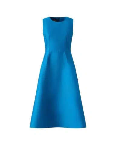 Akris Dupion Sleeveless Silk Shantung Midi Dress | Thumbnail 1 Akris Dupion Sleeveless Silk Shantung Midi Dress | Thumbnail 1