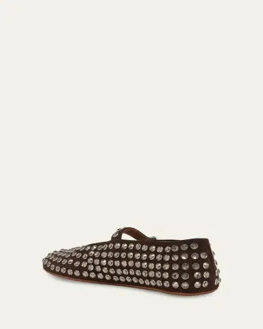 Alaïa Crystal Stud Mary Jane Ballerina Flats | Thumbnail 6