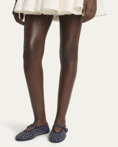 Alaïa Crystal Stud Mary Jane Ballerina Flats | Thumbnail 8