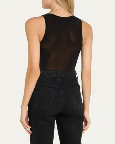 Wolford Corset-Effect Sleeveless Bodysuit with Sheer Panels | Thumbnail 3 Wolford Corset-Effect Sleeveless Bodysuit with Sheer Panels | Thumbnail 3