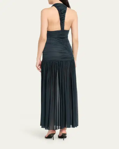 Christopher Esber Orion Pleated Plunge-Neck Gown | Thumbnail 3