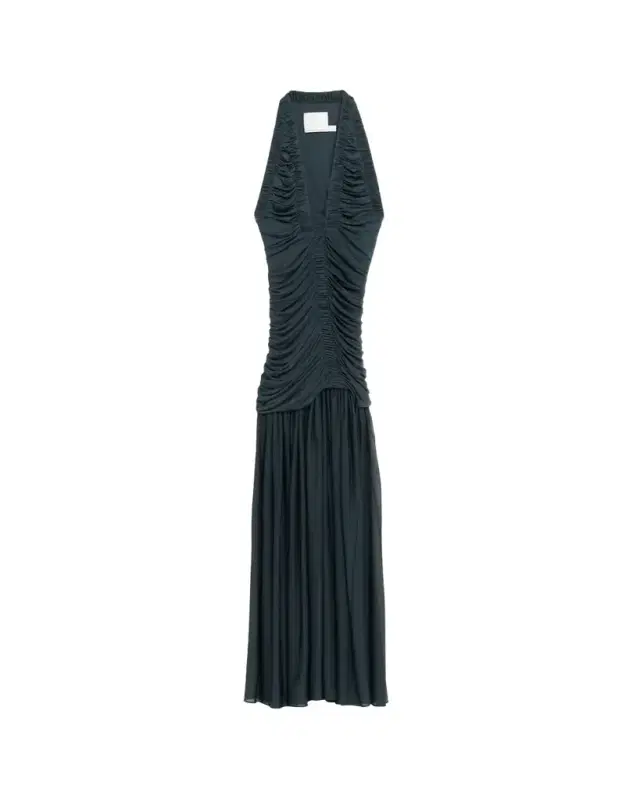 Christopher Esber Orion Pleated Plunge-Neck Gown