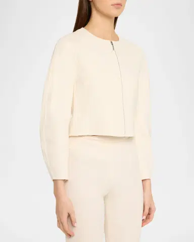 Akris Harriet Wool Crepe Crop Jacket | Thumbnail 3