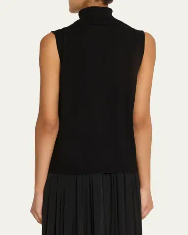 Lafayette 148 New York Sleeveless Matte Crepe Turtleneck Pullover | Thumbnail 3 Lafayette 148 New York Sleeveless Matte Crepe Turtleneck Pullover | Thumbnail 3