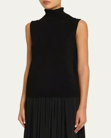 Lafayette 148 New York Sleeveless Matte Crepe Turtleneck Pullover | Thumbnail 4 Lafayette 148 New York Sleeveless Matte Crepe Turtleneck Pullover | Thumbnail 4
