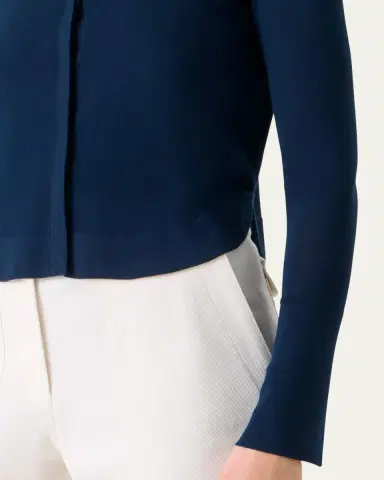 Akris punto Merino Wool Knit Curved Crewneck Cardigan | Thumbnail 5 Akris punto Merino Wool Knit Curved Crewneck Cardigan | Thumbnail 5