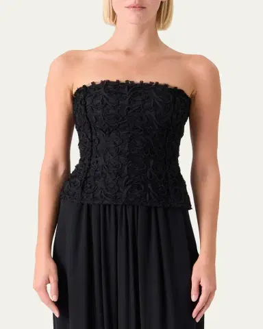 Akris punto 3D Floral Embroidered Bustier Top | Thumbnail 4