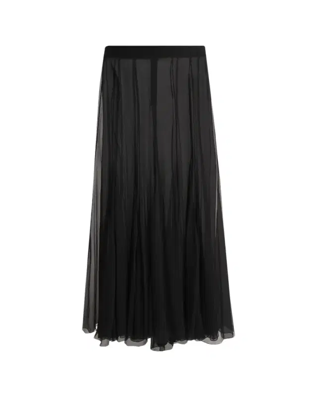 Chloe Paneled Sheer Silk Maxi Skirt