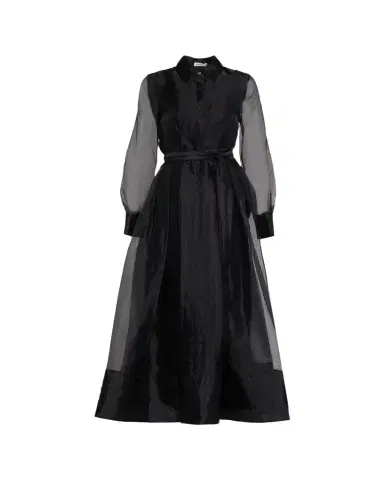 SIMKHAI Montgomery Pleated Organza Maxi Shirtdress | Thumbnail 1