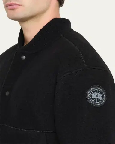 Canada Goose Men's Hudson Fleece Snap-Front Bomber Jacket | Thumbnail 5 Canada Goose Men's Hudson Fleece Snap-Front Bomber Jacket | Thumbnail 5