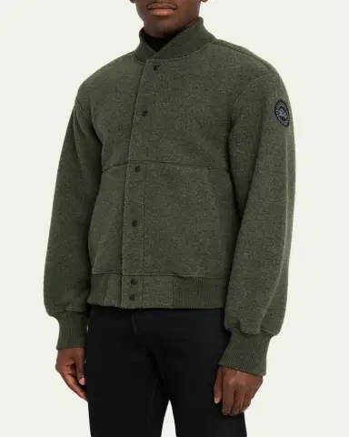 Canada Goose Men's Hudson Fleece Snap-Front Bomber Jacket | Thumbnail 8 Canada Goose Men's Hudson Fleece Snap-Front Bomber Jacket | Thumbnail 8