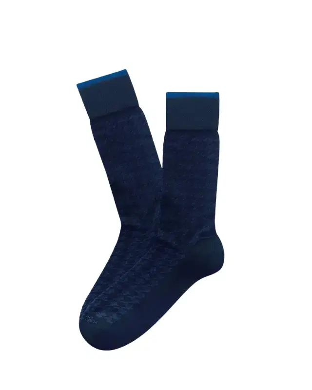 Men's Modal-Blend Houndstooth Crew Socks