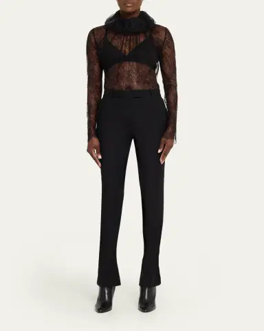 Alexander McQueen Lightweight Wool-Silk Flare Pants | Thumbnail 2