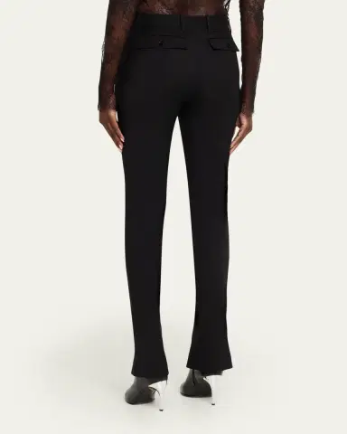Alexander McQueen Lightweight Wool-Silk Flare Pants | Thumbnail 3