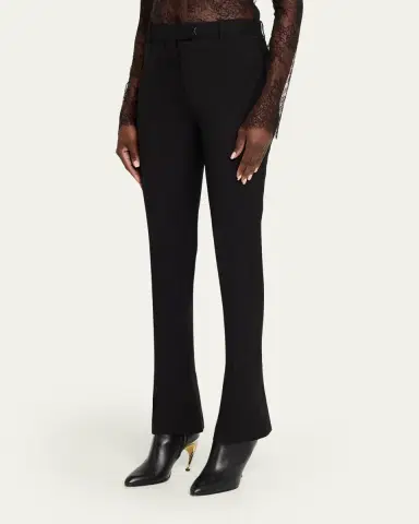 Alexander McQueen Lightweight Wool-Silk Flare Pants | Thumbnail 4