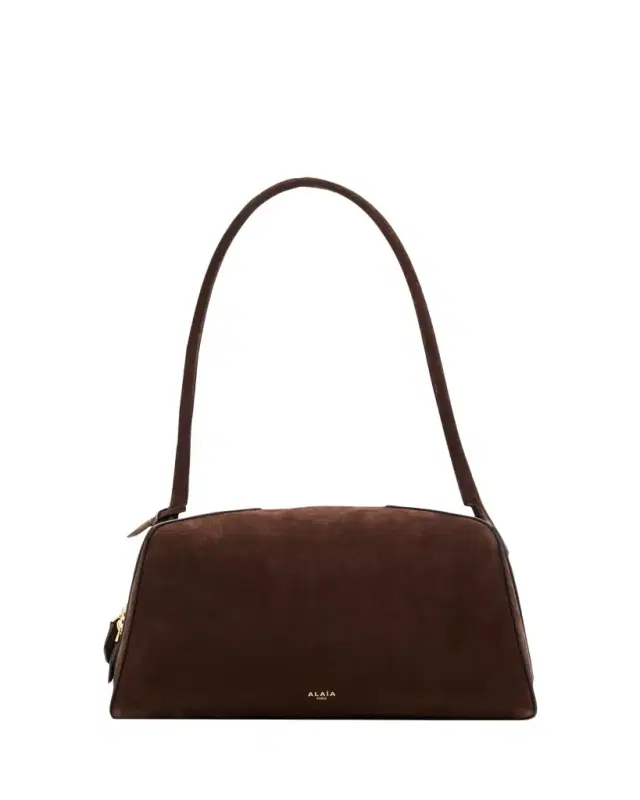ALAIA Le Bouledogue Bowling Shoulder Bag in Nubuck Leather