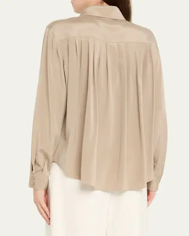 Lafayette 148 New York Pleated Button-Down Shirt | Thumbnail 3 Lafayette 148 New York Pleated Button-Down Shirt | Thumbnail 3
