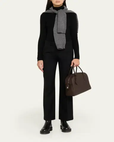 The Row India 12.00 Top-Handle Bowling Bag in Leather | Thumbnail 2 The Row India 12.00 Top-Handle Bowling Bag in Leather | Thumbnail 2