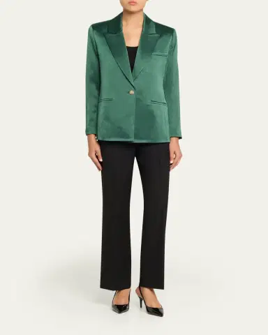 ALICE + OLIVIA Silas Satin Single-Breasted Blazer | Thumbnail 2 ALICE + OLIVIA Silas Satin Single-Breasted Blazer | Thumbnail 2