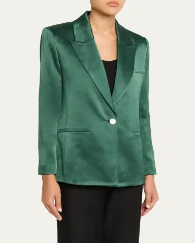 ALICE + OLIVIA Silas Satin Single-Breasted Blazer | Thumbnail 4 ALICE + OLIVIA Silas Satin Single-Breasted Blazer | Thumbnail 4
