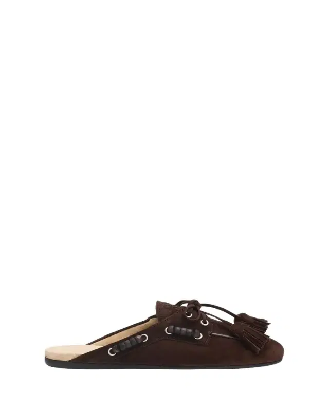 Suede Tassel Mocassin Mules