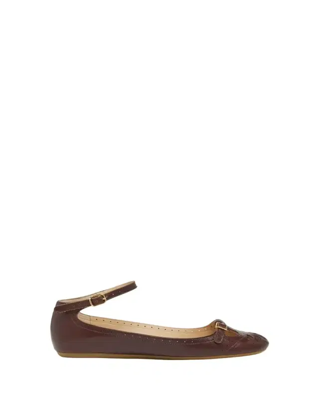 Chloe Misty Cutout Leather Ballerina Flats