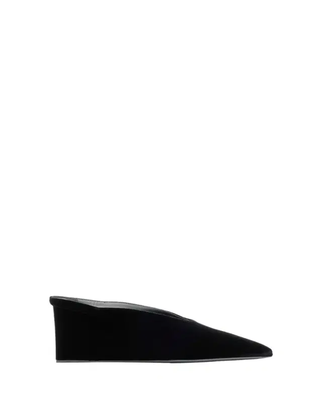 ALAIA Cube Velvet Wedge Mules