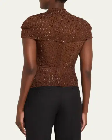 Self-Portrait Rhinestone Cutout Mesh Top | Thumbnail 3 Self-Portrait Rhinestone Cutout Mesh Top | Thumbnail 3