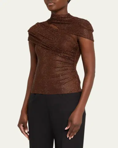 Self-Portrait Rhinestone Cutout Mesh Top | Thumbnail 4 Self-Portrait Rhinestone Cutout Mesh Top | Thumbnail 4