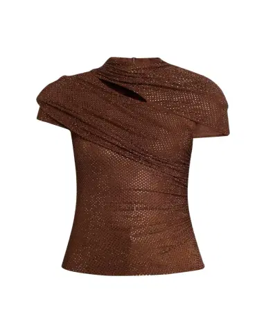 Self-Portrait Rhinestone Cutout Mesh Top | Thumbnail 1 Self-Portrait Rhinestone Cutout Mesh Top | Thumbnail 1
