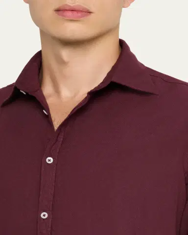 Massimo Alba Men's Genova Solid Sport Shirt | Thumbnail 5