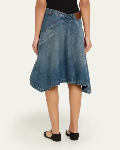 Brandon Maxwell Frankie Denim Handkerchief Skirt | Thumbnail 3
