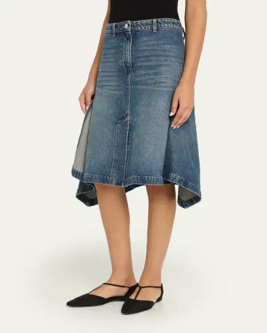 Brandon Maxwell Frankie Denim Handkerchief Skirt | Thumbnail 4