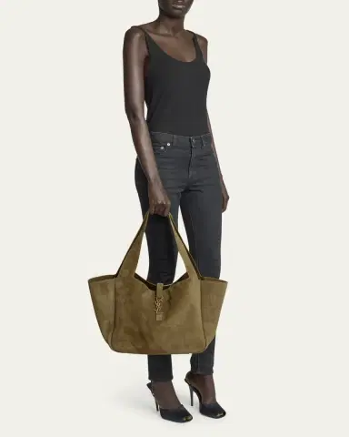 Saint Laurent Le 5 À 7 Bea YSL Cabas Tote Bag in Suede | Thumbnail 5