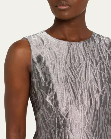 Lafayette 148 New York Sleeveless Metallic Jacquard Column Gown | Thumbnail 5 Lafayette 148 New York Sleeveless Metallic Jacquard Column Gown | Thumbnail 5