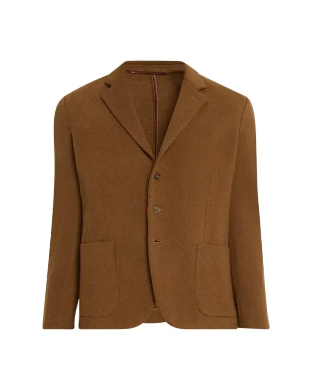 Men's Single-Breasted Wool and Cashmere Unstructured Knit Blazer