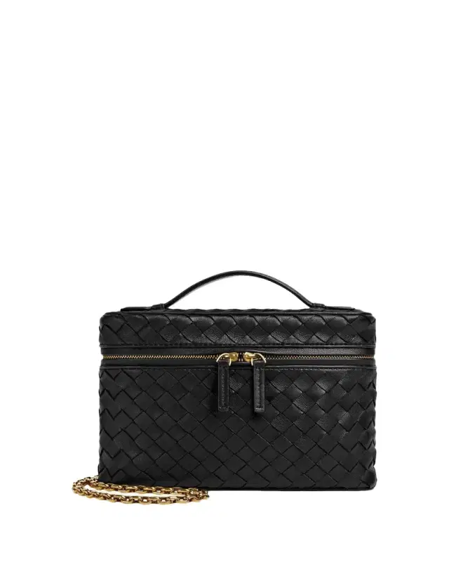 Bottega Veneta Small Soft Vanity Intrecciato Leather Crossbody Bag