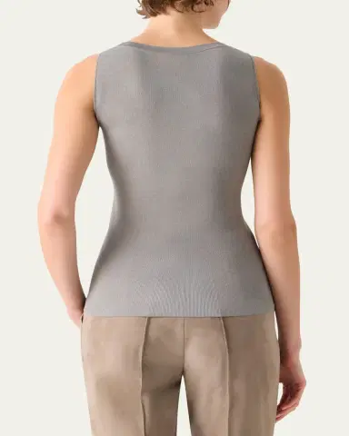 Akris Two-Tone Grid Knit Tank Top | Thumbnail 3 Akris Two-Tone Grid Knit Tank Top | Thumbnail 3