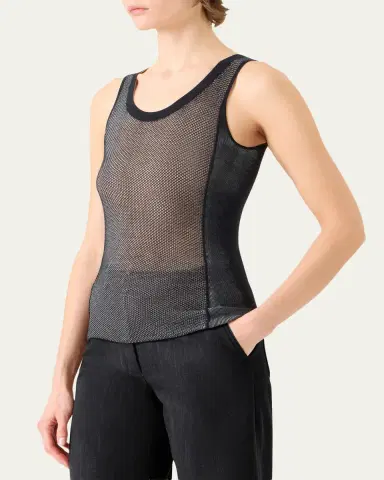 Akris Two-Tone Grid Knit Tank Top | Thumbnail 8 Akris Two-Tone Grid Knit Tank Top | Thumbnail 8
